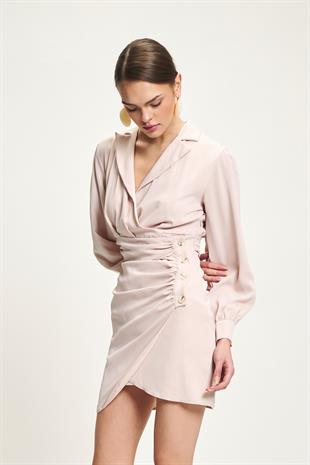 Beli Drapeli Kruvaze Elbise 2926 R4-I-K2
