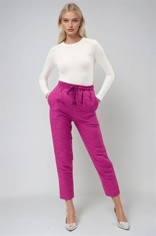 Beli Lastikli ve Desenli Havuç Pantolon 0095 R4-K-K3