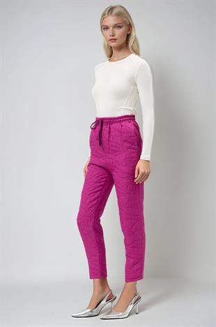 Beli Lastikli ve Desenli Havuç Pantolon 0095 R4-K-K3