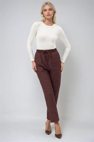 Beli Lastikli ve Desenli Havuç Pantolon 0095 R4-K-K3