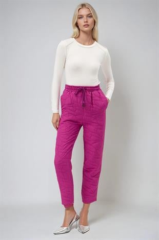 Beli Lastikli ve Desenli Havuç Pantolon 0095 R4-K-K3