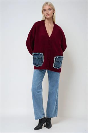 Blanc Denim Detaylı Triko Hırka 5187 R4-H-K2