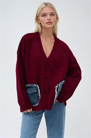 Blanc Denim Detaylı Triko Hırka 5187 R4-H-K2