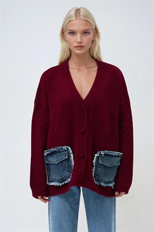 Blanc Denim Detaylı Triko Hırka 5187 R4-H-K2