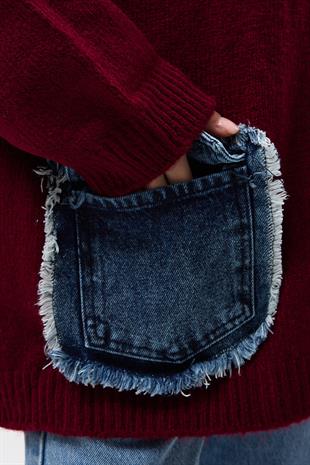 Blanc Denim Detaylı Triko Hırka 5187 R4-H-K2