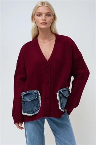 Blanc Denim Detaylı Triko Hırka 5187 R4-H-K2