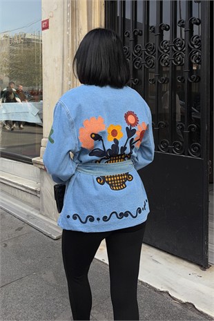 Bloom Nakış Detaylı Denim Ceket    5208