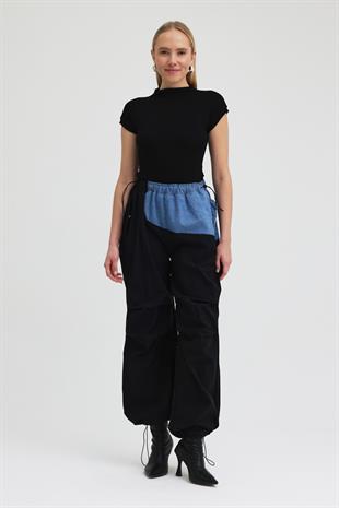 Denim Garnili Lastikli Kargo Pantolon 0105 R2-G-K1