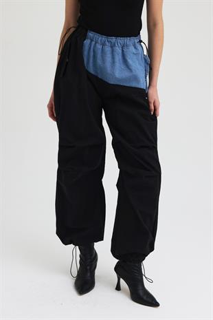 Denim Garnili Lastikli Kargo Pantolon 0105 R2-G-K1