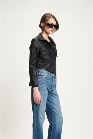 Deri Crop Ceket 7087 R1-F-K3