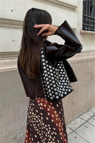 Elara Animal Print Saten Etek  4101