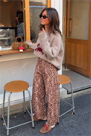 Elara Bambi Desenli Balon Pantolon   0159