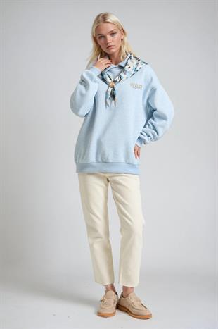 Eşarp Detaylı Oversize Sweatshirt 3498