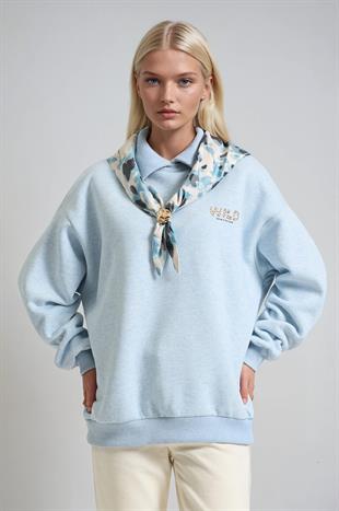 Eşarp Detaylı Oversize Sweatshirt 3498