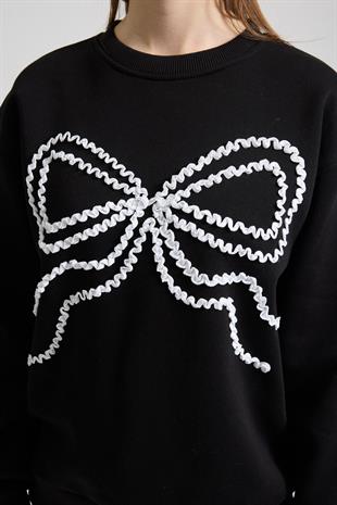Fiyonk Nakışlı Oversize Sweatshirt 3497