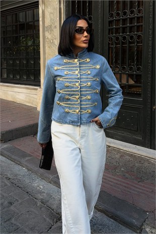 Gold Kontrast Dikişli Denim Ceket  6215