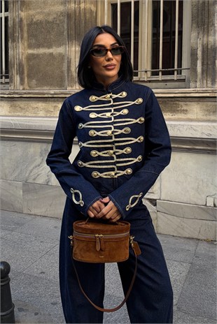 Gold Kontrast Dikişli Denim Ceket  6215