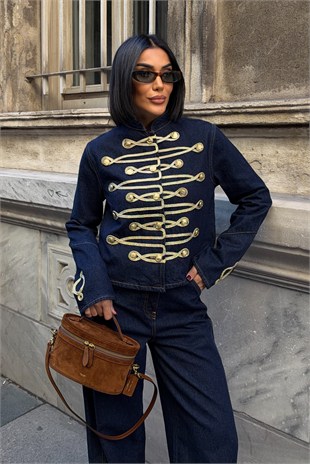 Gold Kontrast Dikişli Denim Ceket  6215