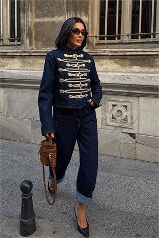 Gold Kontrast Dikişli Denim Ceket  6215