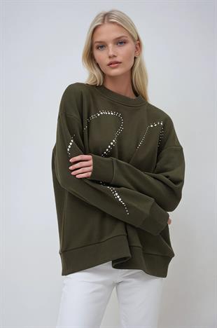 Gümüş Taşlı Sweatshirt 8052 R3-C-K3