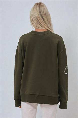 Gümüş Taşlı Sweatshirt 8052 R3-C-K3