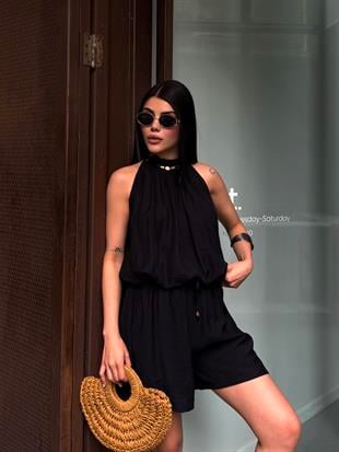 Halter Yaka Bluz Şort Takım 10347
