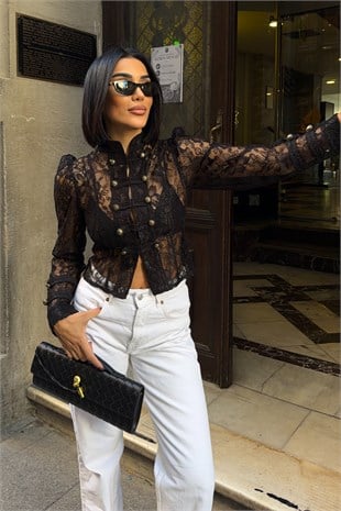 İrina Güpürlü Transparan Ceket  6212