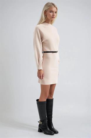 Kemerli Triko Elbise 2958