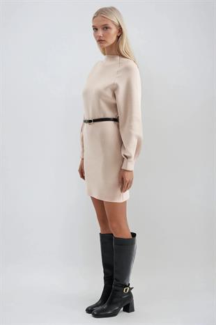 Kemerli Triko Elbise 2958