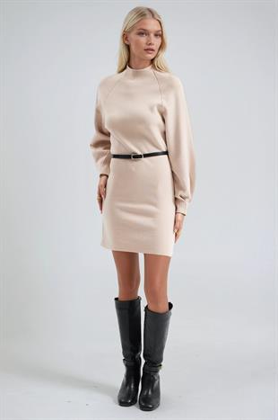 Kemerli Triko Elbise 2958