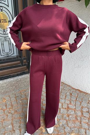 Kenarları Çizgili Rahat Triko Takım 10217 R1-G-K1