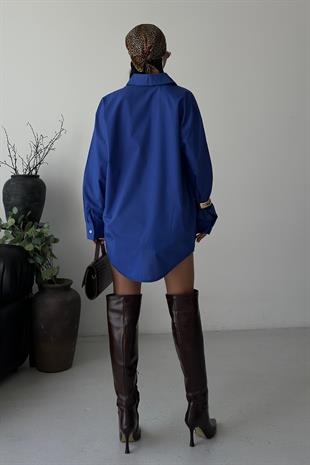 Klasik Oversize Poplin Gömlek 3421 R8-H-K4