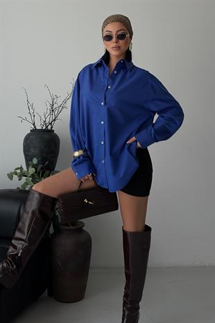 Klasik Oversize Poplin Gömlek 3421 R8-H-K4