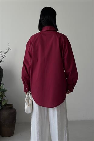 Klasik Oversize Poplin Gömlek 3421 R8-H-K4