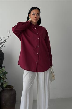 Klasik Oversize Poplin Gömlek 3421 R8-H-K4