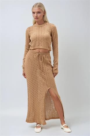 Macey Kroşe Crop Takım 9882 R2-J-K1