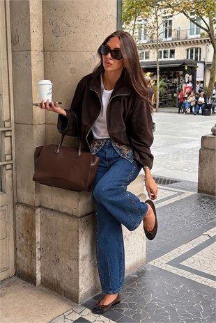 Maren Çiçek Nakışlı Balon Jean  0153