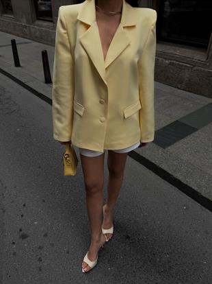 Modern Kesim Sırt Dekolteli Blazer Ceket 6198