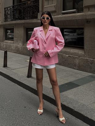 Modern Kesim Sırt Dekolteli Blazer Ceket 6198