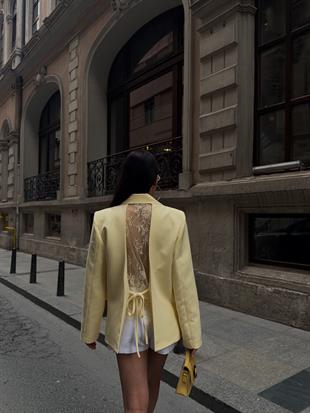 Modern Kesim Sırt Dekolteli Blazer Ceket 6198