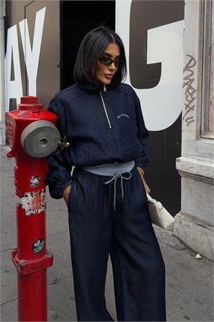 Nakış Detaylı Denim Takım  10376