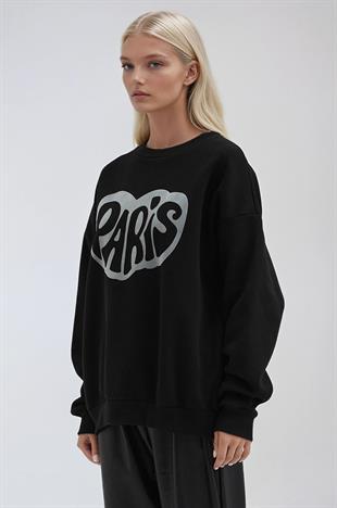 Önü Baskılı Bisiklet Yaka Sweat 3490