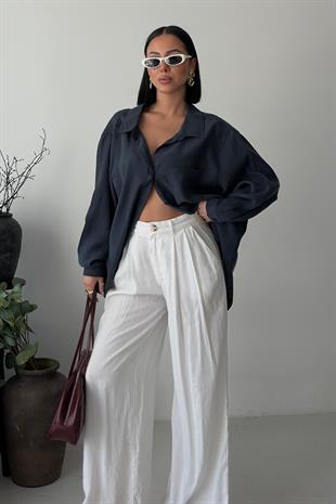 Oversize Keten Gömlek 3510