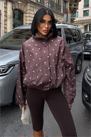 Puantiye Desenli Bomber Ceket  6218