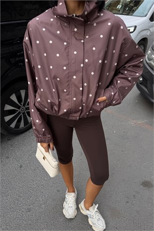 Puantiye Desenli Bomber Ceket  6218