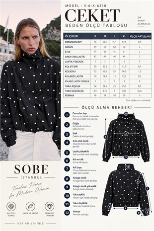 Puantiye Desenli Bomber Ceket  6218