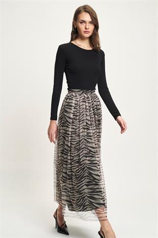 Zebra Desenli Tül Etek 4075 R6-J-K1