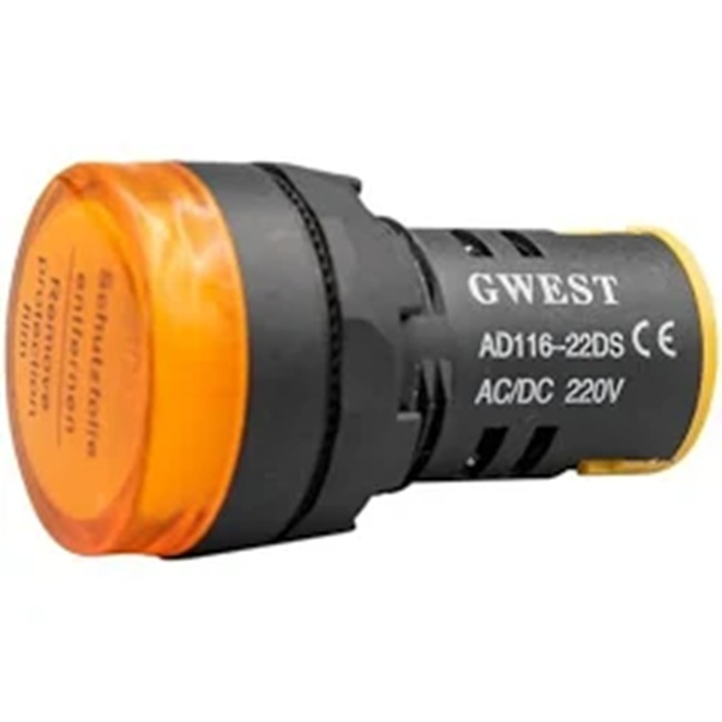 22MM 230V AC LEDLİ SİNYAL LAMBASI SARI