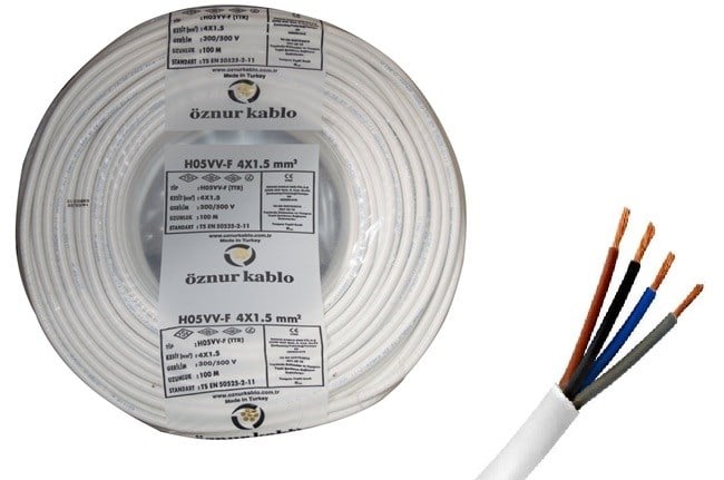 4X1,5 MM2 TTR H05W-F BEYAZ KABLO ÖZNUR
