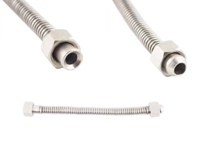 80CM 3/8-3/8 PASLANMAZ ESNEK GAZ FLEX ÇİFT REKORLU (MUSLUK GİRİŞLİ)